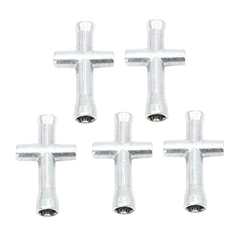 Hellery Llave Cruzada de 4 Vías Tornillos de Tuerca Plana Llave de Coche RC (5-Pa) - 4/5 / 5.5 / 7mm
