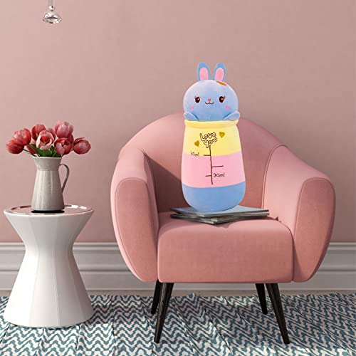 Herbests Almohada de Felpa Bubble Tea, Juguete de Peluche Taza de Té de Dibujos Animados Almohada Gordita Suave Peluche Muñecas Sofá Decoración Almohada Regalo para Niños