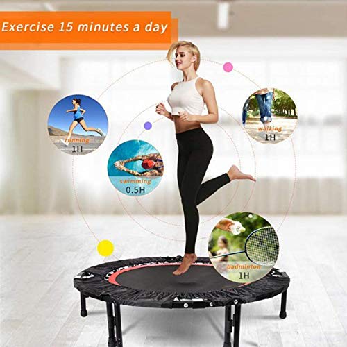 HLDUYIN Trampolín Trampolín De Entrenamiento De Fitness Niños Plegable Cama Elástica Ajustable De Seguridad Barandilla Cubierta Acolchada Mini Trampolín