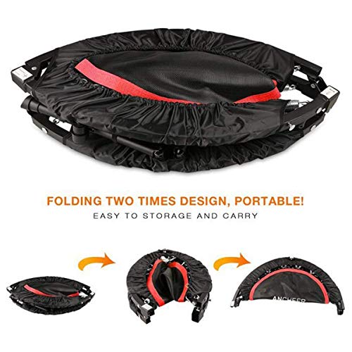 HLDUYIN Trampolín Trampolín De Entrenamiento De Fitness Niños Plegable Cama Elástica Ajustable De Seguridad Barandilla Cubierta Acolchada Mini Trampolín