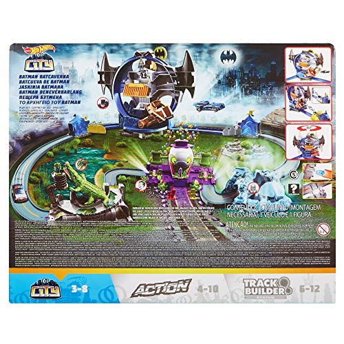 Hot Wheels City Batman Batcave Track - Juego de piloto para bicicleta, multicolor