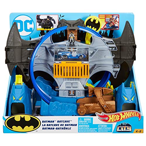 Hot Wheels City Batman Batcave Track - Juego de piloto para bicicleta, multicolor