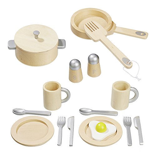 Howa Juego de Cocina / Utensilios cocinita de 16 Piezas de Madera para niños 4868