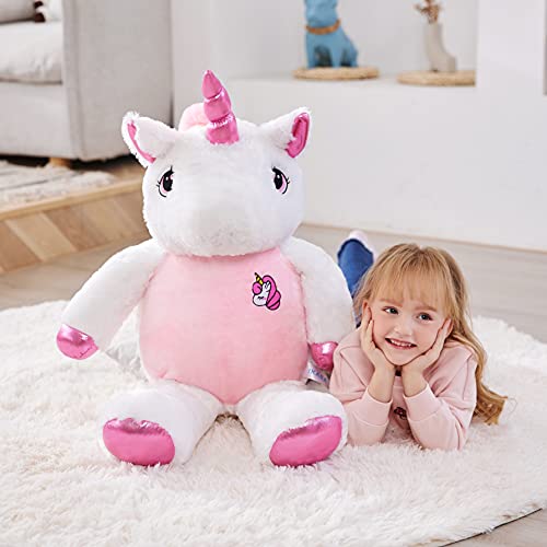 IKASA Unicornio Gigante Peluche Juguete Suave (Rosa, 78 cm)