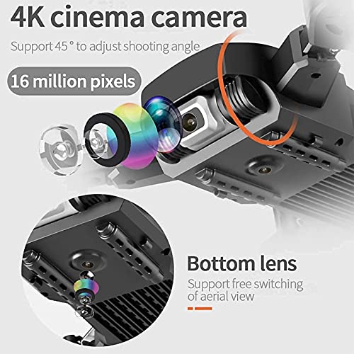 JHGF Dron 4K Uhd con EIS Anti Shake, 120 Grados; Cámara Fov para Adultos, Cuadricóptero GPS con Transmisión FPV, Motor Sin Escobillas, Sígueme Y Bolsa De Transporte Doble para Exteriores (Indivi