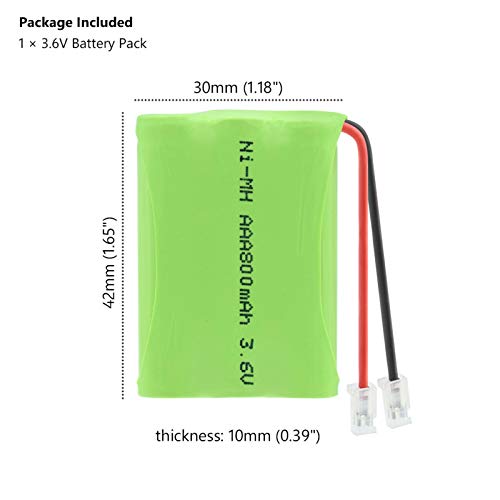josiedf Batería AAA Ni Mh De 3.6v 800mah, Grupo De Paquete Recargable con Conector Universal para Juguetes EléCtricos De Coche Modelo De Barco RC