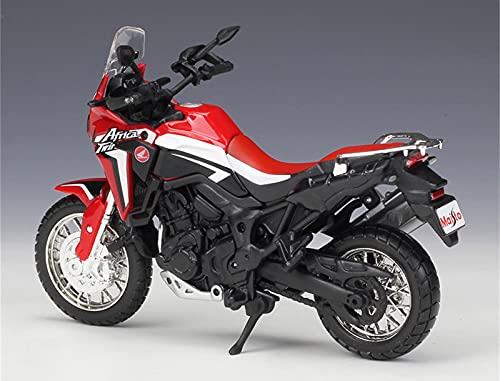JUDRR África Twin DCT Motocicleta 1:18 Modelo de Motocicleta Juguetes, Modelo de decoración de Torta de aleación, Mini colección de niños Regalos,Rojo