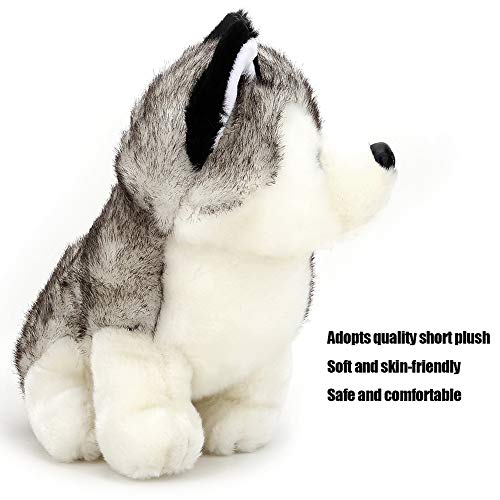Juguete de peluche Husky, muñeco de peluche Husky de peluche Juguete de peluche para perro Husky regalo ideal para cumpleaños de niños Navidad y decoración del hogar(28cm)