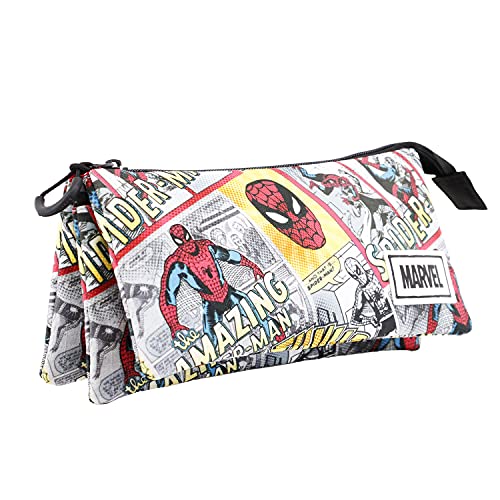 KARACTERMANIA Spiderman Strip-Estuche Portatodo Triple HS, Beige
