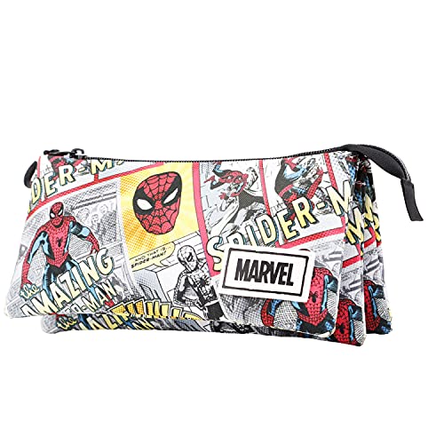 KARACTERMANIA Spiderman Strip-Estuche Portatodo Triple HS, Beige