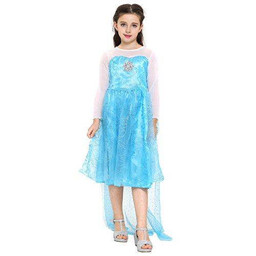 Katara 1099 Disfraz de Elsa Frozen con Set de Princesa - Niñas 8-9 Años, Azul
