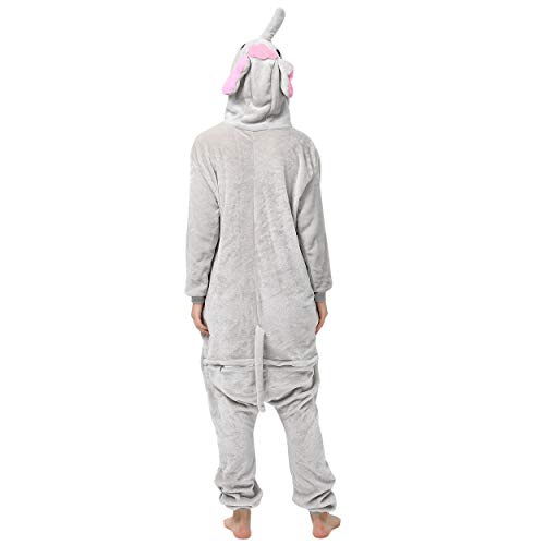 Katara- Pijamas Enteros Diferentes Animales y Tamaños, Adultos Unisex, Color Elefante Gris, Talla 165-175cm (1744)
