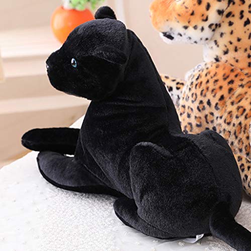 KERDEJAR haohao3 Juguetes de Leopardo Negro Gigante, Pantera de Leopardo Negro Gigante Realista Peluches Cojín de Animal de Peluche Suave Niños Regalos para niños Muebles Cojín de sofá 30 CM