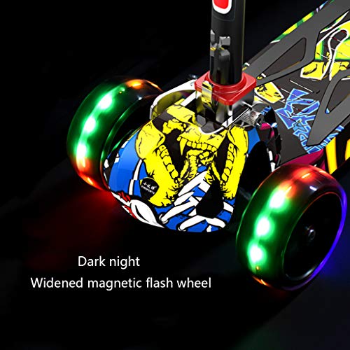 Kick Scooters Patinetes para niños, patinetes de Tres Ruedas, niños y niñas, Altura Regulable, abatibles, con Ruedas LED PU, Peso hasta 80kg