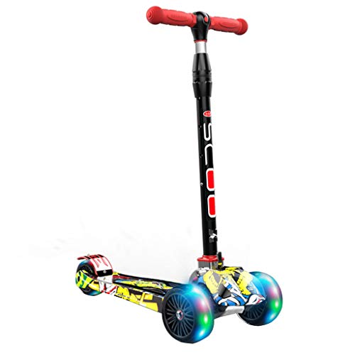 Kick Scooters Patinetes para niños, patinetes de Tres Ruedas, niños y niñas, Altura Regulable, abatibles, con Ruedas LED PU, Peso hasta 80kg