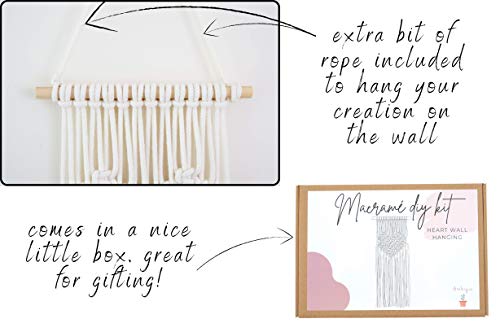 Kit de macramé para principiantes para colgar en la pared, 100% algodón cuerda de 5 mm (rosa salvaje) – hecho a mano en el Reino Unido