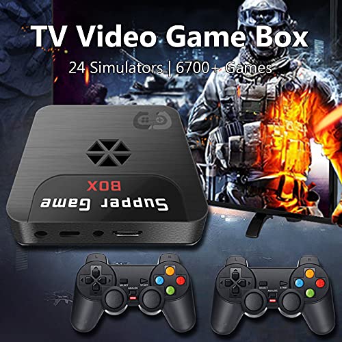 Ksodgun HD TV Caja de Videojuegos Caja de Consola de Juegos Retro con Controlador con Cable Gamepad Construido en más de 6700 Juegos Reproductor de Juegos en casa