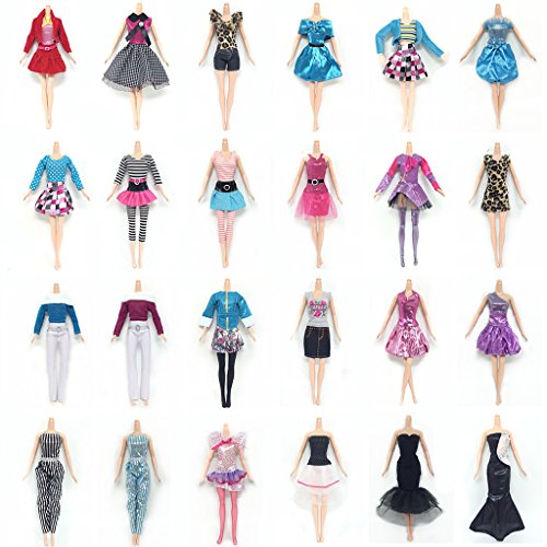 Lance Home 10 Vestidos, 10 Pares de Zapatos, 10pcs Bolso para la Muñeca de 29cm Muñecas Regalos para Niños, Estilo al Azar (30pcs)