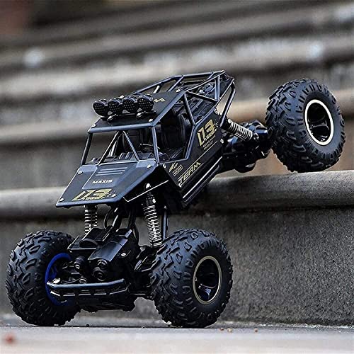 Large Feet Alloy Off-Road Four Wheel Drive RC Cars Vehicle 2.4Ghz 4WD High Speed Crawler Truck Radio Remote Control Fast Racing Buggy Hobby Car Best Gift for Children Kids (2 Battery)