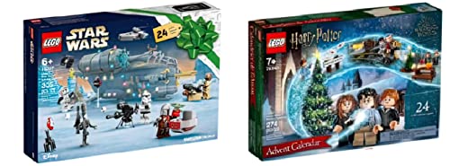 Lego Adviento 2021 Star Wars 75307 & Harry Potter 76390 - Juego de kit de construcción