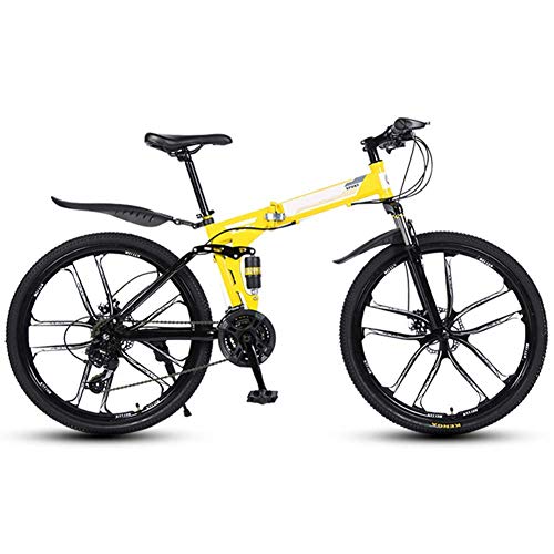 LHQ-HQ Deportes al aire libre for adultos for bicicleta de montaña de 26" Full Suspension 21 de velocidad for hombre Womans montaña plegable bicicleta de carbono de alta marcos de acero con doble Amor