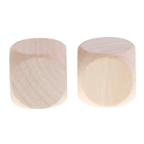 MagiDeal DIY Dados de Madera en Blanco para Juegos de Mesa D&D MTG - 3 cm (10 Piezas)