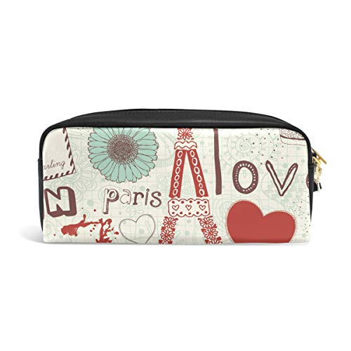 MALPLENA Love in Paris Eiffel Pen Estuche duro de cuero papelería