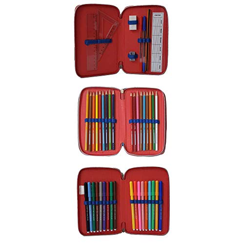 M.C. srl Estuche escolar 3D Spiderman Marvel Multi compuesto 3 cremalleras de colores Fila Giotto - SP0720