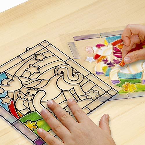 Melissa & Doug- Stained Glass Made Easy-Unicorn Juego de Dibujo, 4-8 Años, Multicolor (19299)