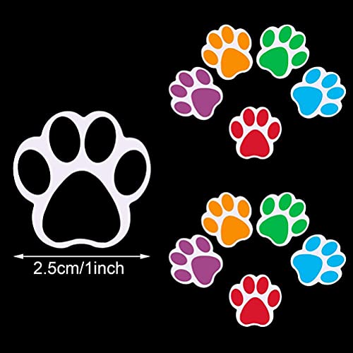 Metdek 3 Rollo de 1500 Piezas Pegatinas de Pata Coloridas Etiquetas de Pata de Perro Pegatinas de Impresión de Pata de Oso, Etiqueta de la Pared Etiqueta de la Pared Sala de Estar baño decoración