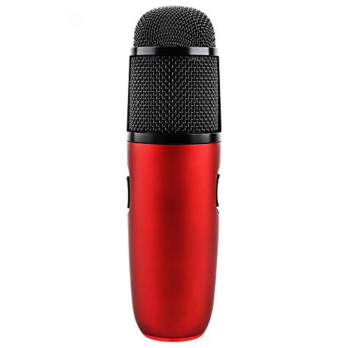 Micrófono Altavoz for el modo dual multimedia universal Canto Conjunto móvil del ordenador con micrófono de alta fidelidad auriculares Bluetooth externo Portátil ( Color : Red , Size : One size )