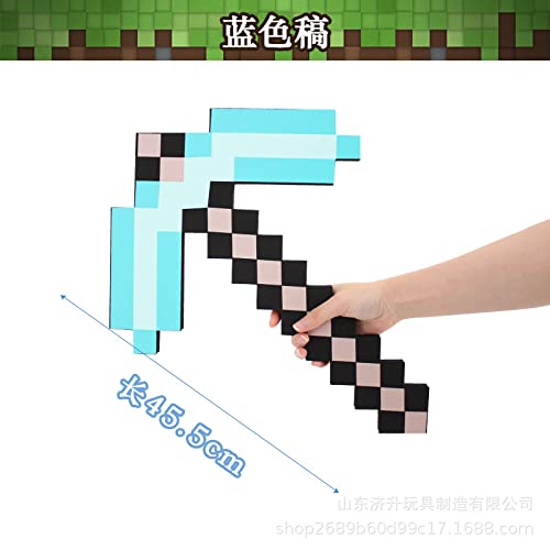 Minecraft - Juego de espada y piquete de espuma EVA espuma espada de diamante (juego de 2, verde, espada y pico)