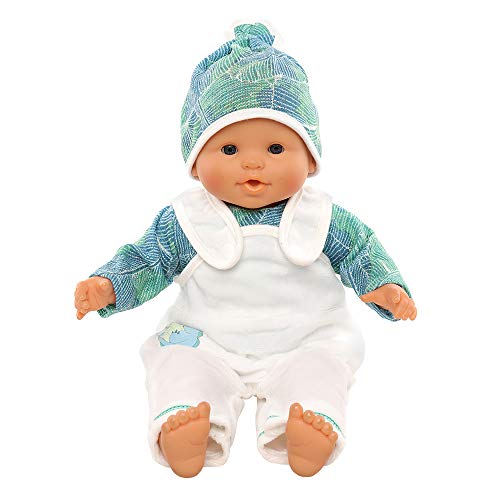 Miunana Vestido Imprimir Dinosaurio + Sombrero para 14- 16 Pulgadas Muñeca bebé