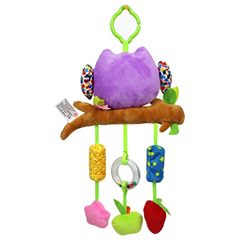 Morbuy Bebé Cuna Colgante Juguetes, Animal Cuna Juguetes con Sonido de Campana Recién Nacido Cochecito Colchón Cama Cuna Juguetes Colgantes (Buho Morado)