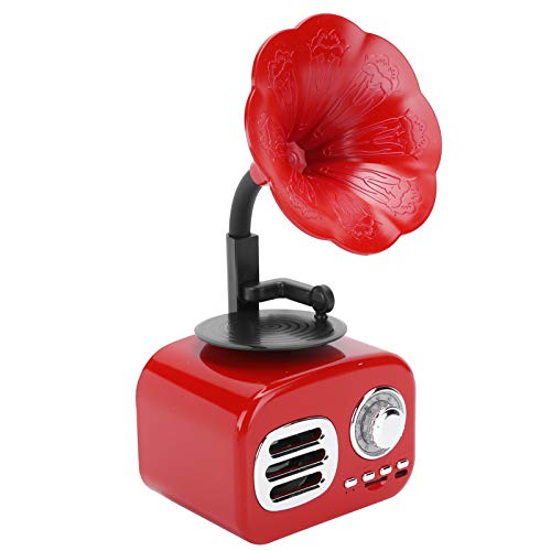 Mothinessto Altavoz De Audio Fonógrafo Altavoz Caja Altavoz Portátil Inalámbrico para Teléfono Móvil para Radio para MP3 para Máquina De Juego(Rojo)