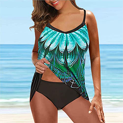 Mujeres Bañadores de Tallas Grandes Cintura Alta Cabestro Traje de Baño Bikini Estampado Bohemio con Adores Relleno Tops y Braguitas Verano Elegante y Sexy BañAdor de para Playa, Natación, Bikini