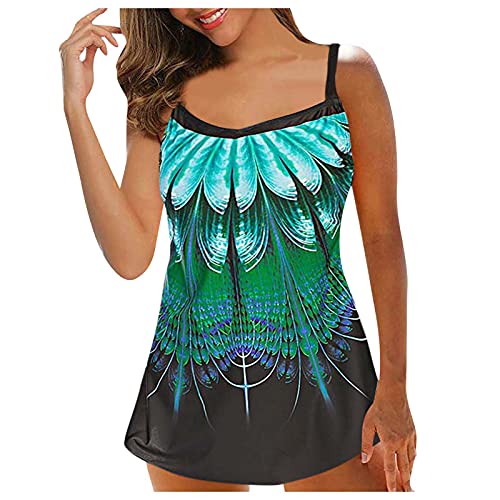 Mujeres Bañadores de Tallas Grandes Cintura Alta Cabestro Traje de Baño Bikini Estampado Bohemio con Adores Relleno Tops y Braguitas Verano Elegante y Sexy BañAdor de para Playa, Natación, Bikini