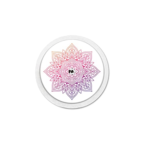 MySweetStitch Juego de 4 pegatinas con sensor Freestyle Libre 1 & 2 Mandala | con orificio para ventilación de la piel