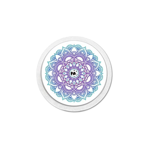 MySweetStitch Juego de 4 pegatinas con sensor Freestyle Libre 1 & 2 Mandala | con orificio para ventilación de la piel