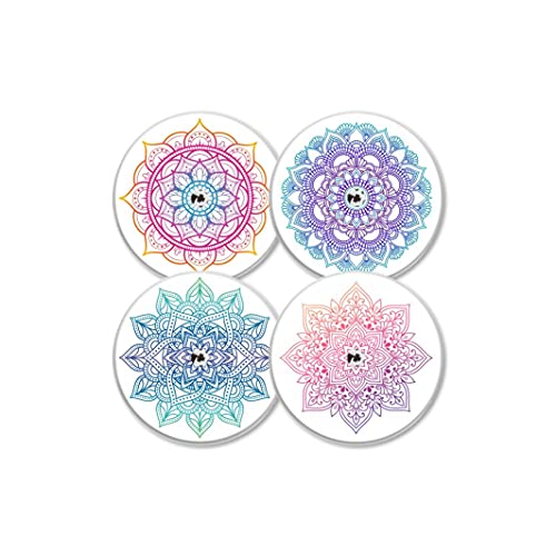 MySweetStitch Juego de 4 pegatinas con sensor Freestyle Libre 1 & 2 Mandala | con orificio para ventilación de la piel