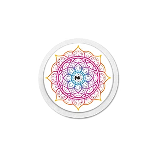 MySweetStitch Juego de 4 pegatinas con sensor Freestyle Libre 1 & 2 Mandala | con orificio para ventilación de la piel
