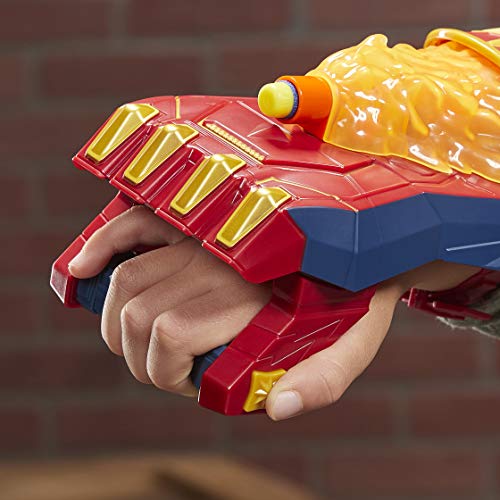 Nerf- Captain Power Moves Avengers Capitán Marvel, Guantelete de explosión de fotones lanzar Dardos, Juguetes para niños a Partir de 5 años (Hasbro E7378EU4)