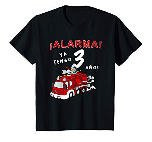 Niños COCHE-CAMION DE BOMBEROS | 3. CUMPLEAÑOS | 3 AÑOS BOMBEROS Camiseta