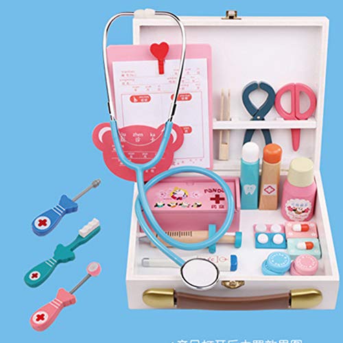 Niños Médicos Doctistas Dentist Set Doctor Kit Dentista De Madera Dentista Play Play Kit Kids Pretend Play Emulational Dental Herramienta Set Toy rol Play Toy para Niños Médico Juguete Médico Kit