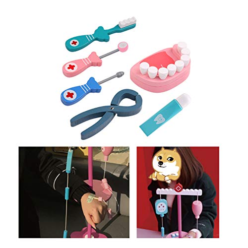Niños Médicos Doctistas Dentist Set Doctor Kit Dentista De Madera Dentista Play Play Kit Kids Pretend Play Emulational Dental Herramienta Set Toy rol Play Toy para Niños Médico Juguete Médico Kit