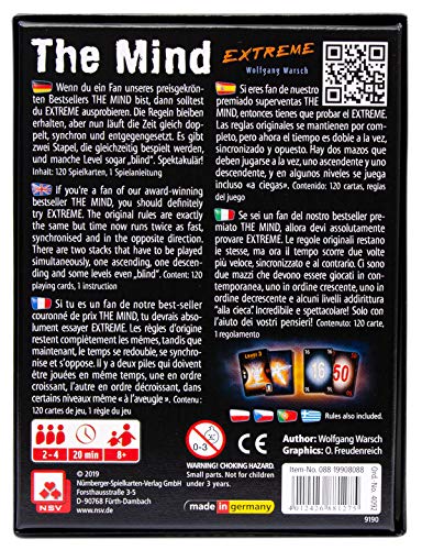 NSV - 4092 - The Mind - Extreme International - Juego de Cartas