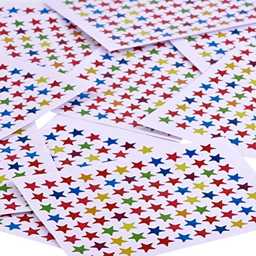 NUOLUX Estrellas de recompensa 10pcs surtidos Color estrella pegatinas etiquetas profesor fuentes