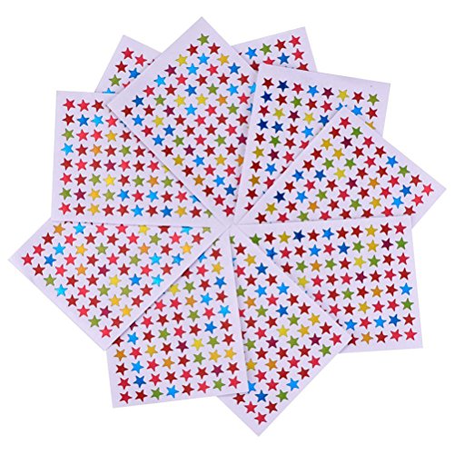 NUOLUX Estrellas de recompensa 10pcs surtidos Color estrella pegatinas etiquetas profesor fuentes