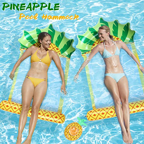OBOVO Hamaca inflable para piscina, cama de piña, silla de salón, ligera, portátil, con soporte para bebidas, para playa, inflables, piscina, juegos de fiesta, 1 unidad