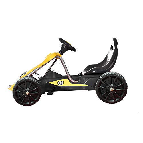 Pedales para niños Go Karts Powered bicicleta de 4 ruedas Racer juguete Stealth Pedal Powered Outdoor Beach Racer (amarillo, 03)